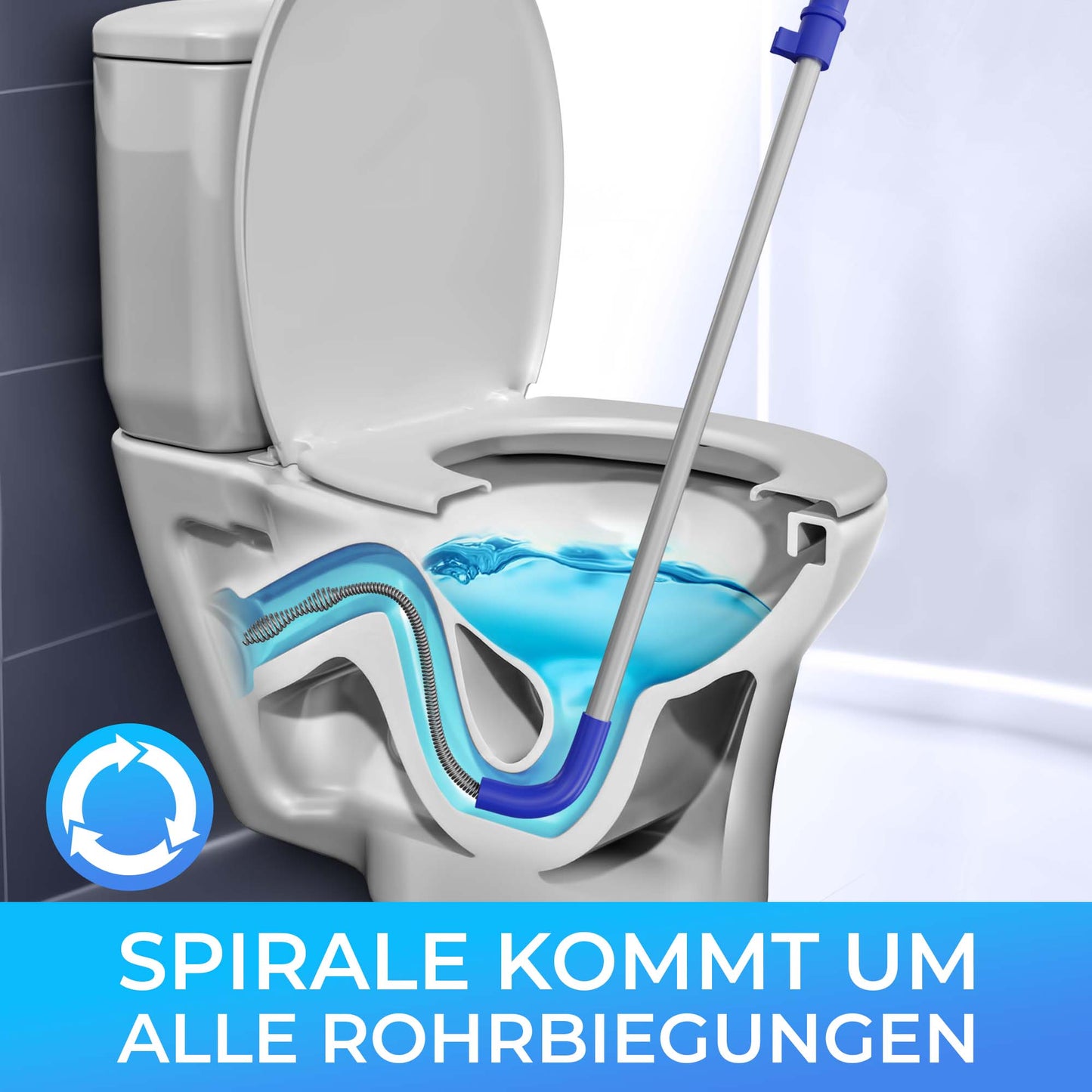 Spirale de nettoyage de tuyaux pour toilettes-1,8 mètre-avec instructions  vidéo – Meisterfaktur